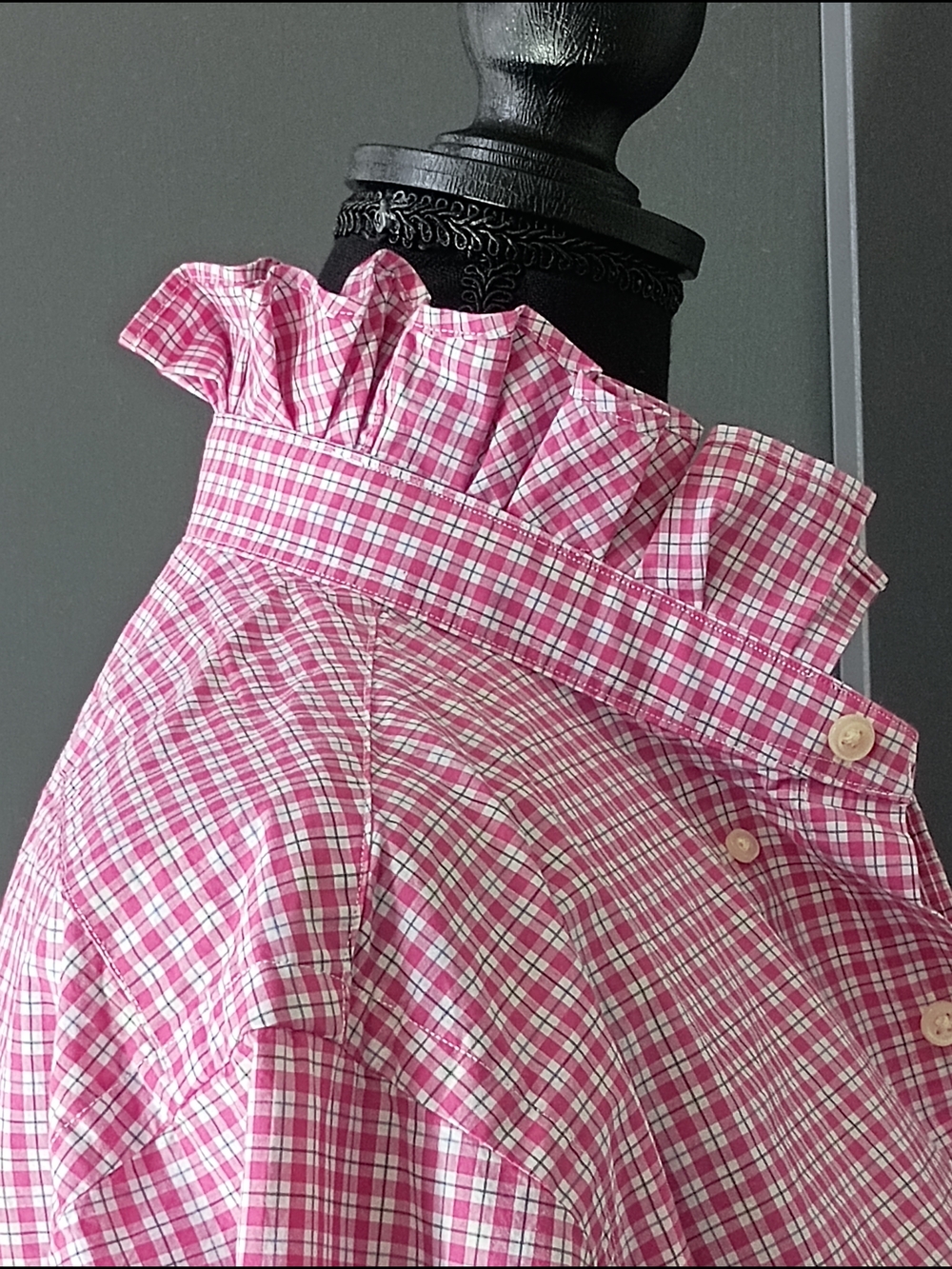 Upcycled Women's Ralph Lauren Ruffled Collar Shirt #045 - Picture 3 of 9